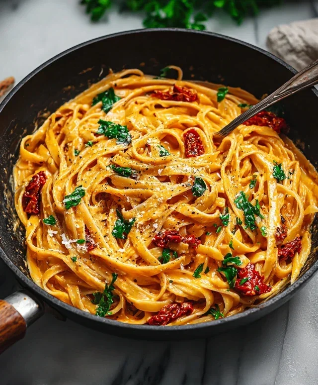 Vegan Creamy Sun Dried Tomato Pasta Recipe