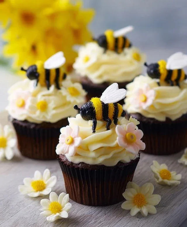 DIY Bumblebee & Flower Cupcakes