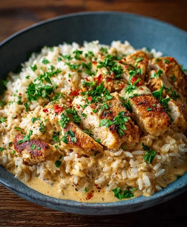 High Protein Creamy Cajun Chicken Rice