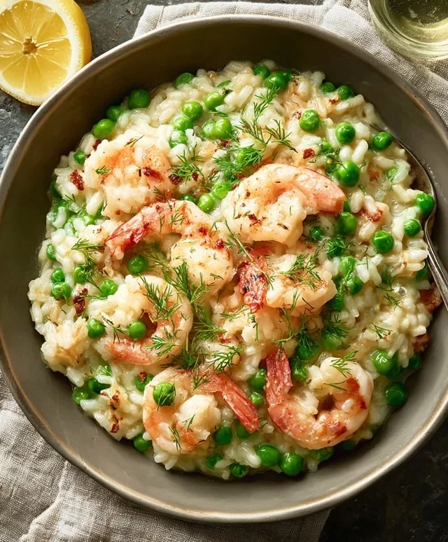 Shrimp Risotto with Peas
