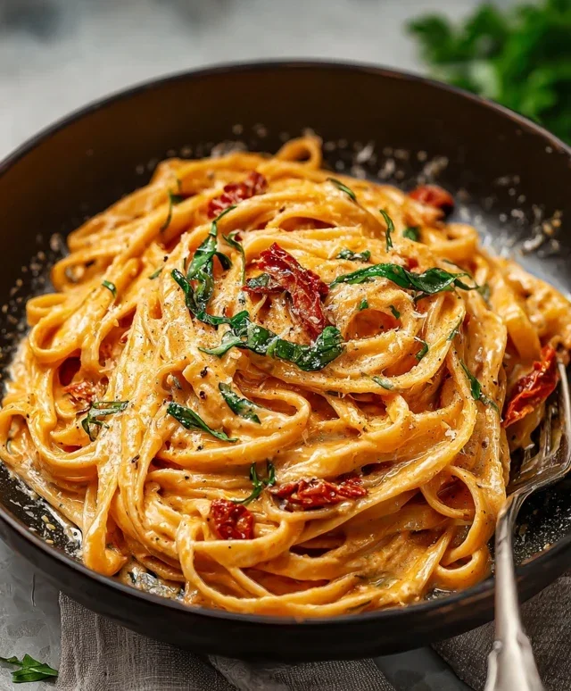 Vegan Creamy Sun Dried Tomato Pasta Recipe