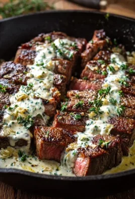 Garlic Butter Steak With Parmesan Cream Sauce