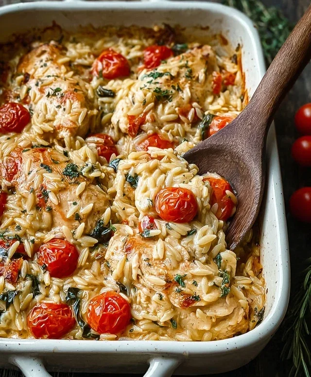 Orzo Tuscan Chicken Bake
