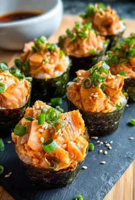 Spicy Salmon Sushi Cups
