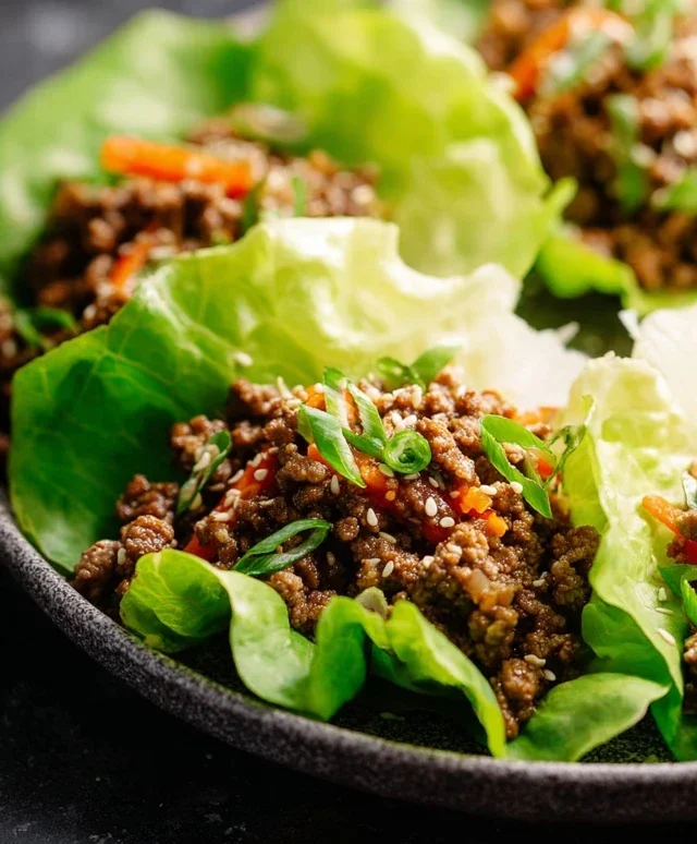 Asian Style Ground Beef Lettuce Wraps