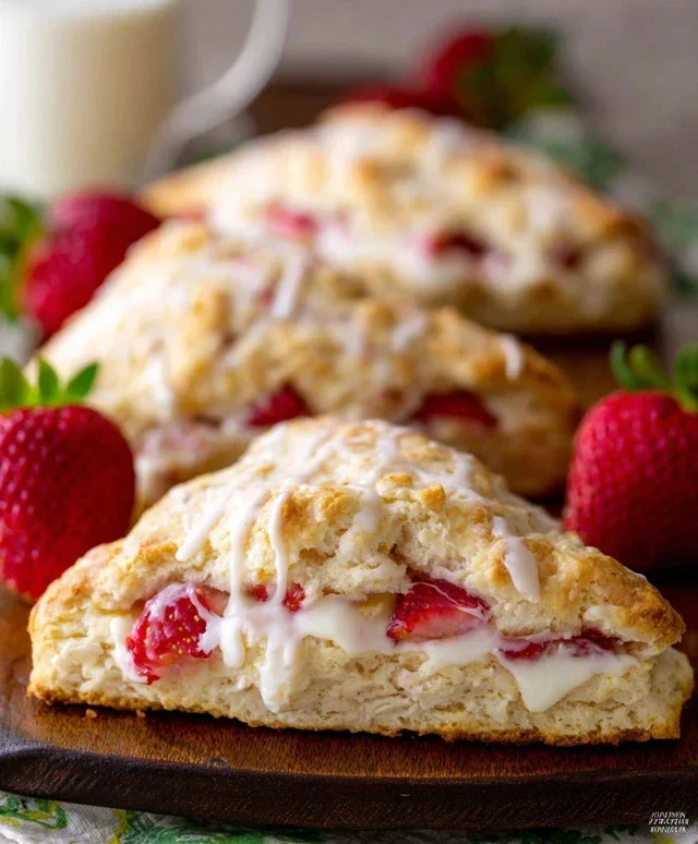 Strawberry Lemon Cream Scones