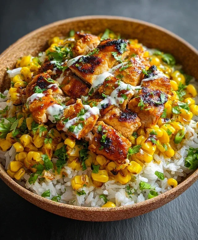 Street Corn Chicken Rice Bowl