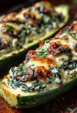 Spinach, Mushroom, and Ricotta Stuffed Zucchini Boats Recipe