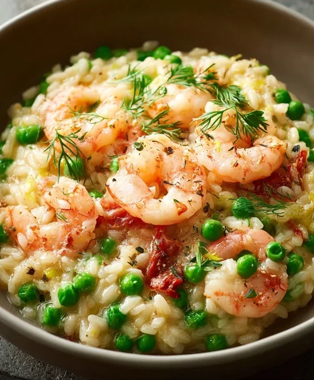 Shrimp Risotto with Peas