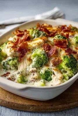 Creamy Low Carb Chicken Casserole with Broccoli and Beef Beef Bacon