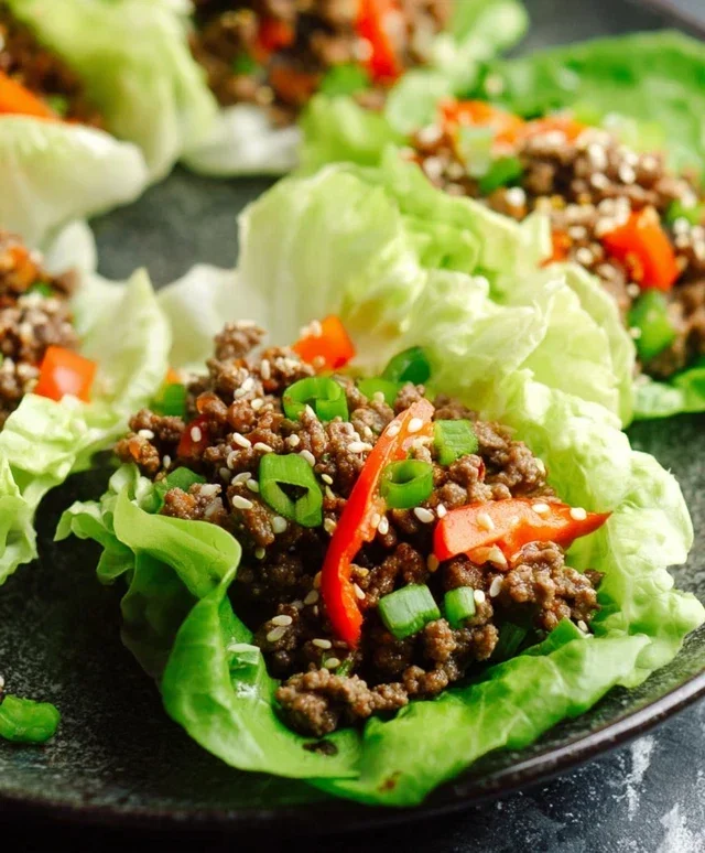 Asian Style Ground Beef Lettuce Wraps