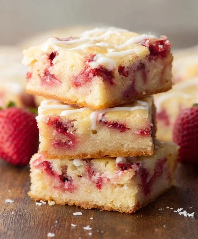 Strawberry Lemon Blondies