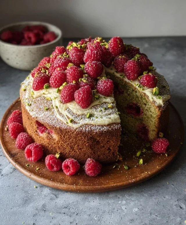 Pistachio Raspberry Cake