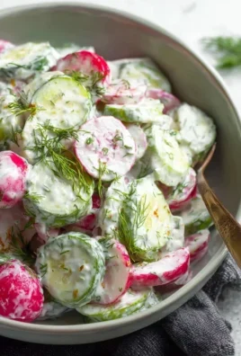 Cucumber Radish Salad w/ Yogurt Dill Dressing