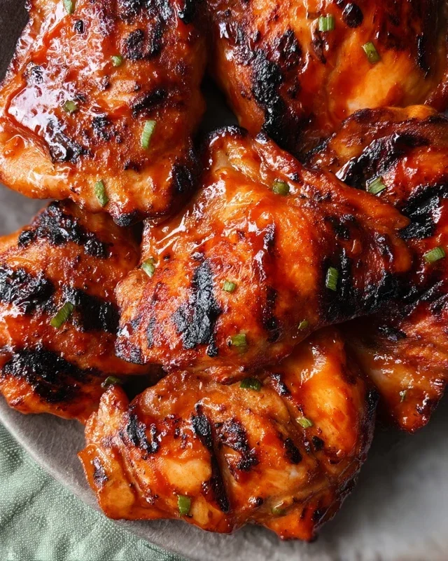 Grilled Honey Buffalo Chicken Thighs