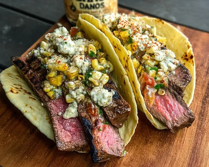 Grilled Elote Steak Tacos