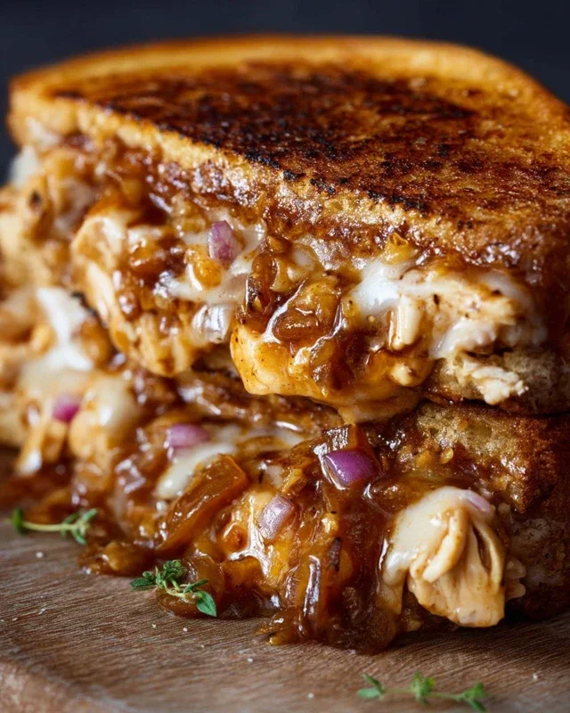 BBQ Chicken Grilled Cheese Sandwich
