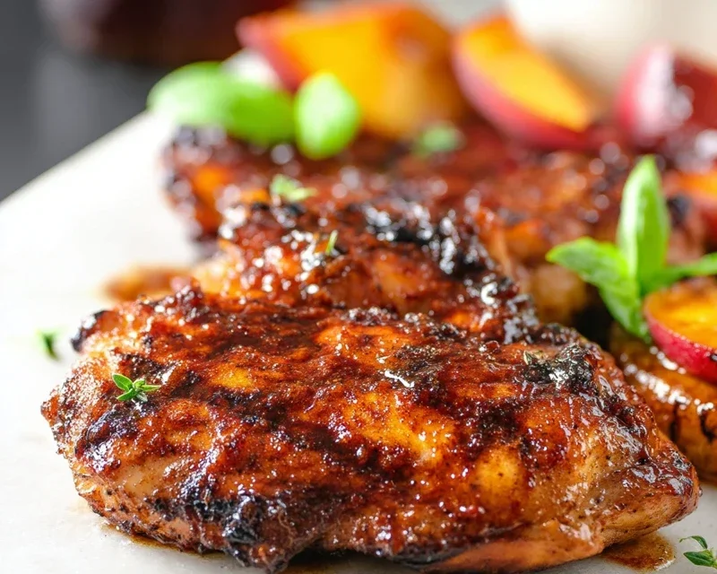 Grilled Bourbon Extract Extract Peach BBQ Chicken