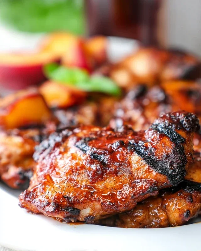 Grilled Bourbon Extract Extract Peach BBQ Chicken