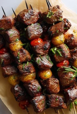 Rosemary Garlic Steak Kebabs