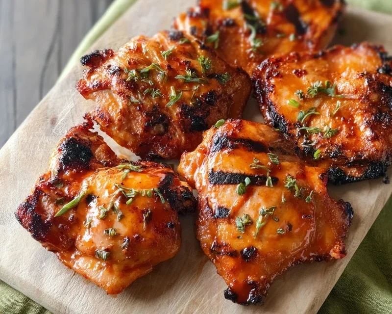 Grilled Honey Buffalo Chicken Thighs