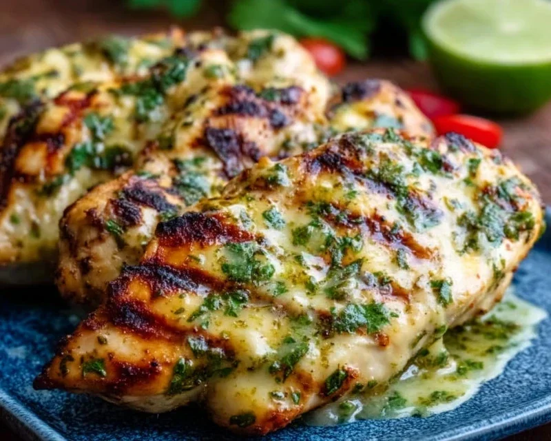 Grilled Salsa Verde Chicken with Pepper Jack