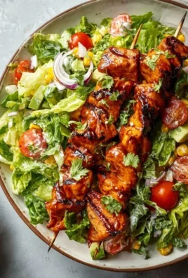BBQ Chicken Skewer Salad