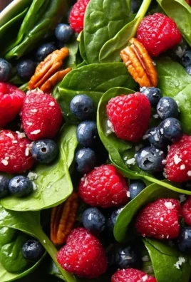 Berry Spinach Salad with Blueberries and Raspberries