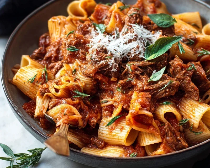Beef Pasta in Tomato Sauce {Beef Ragu Pasta}