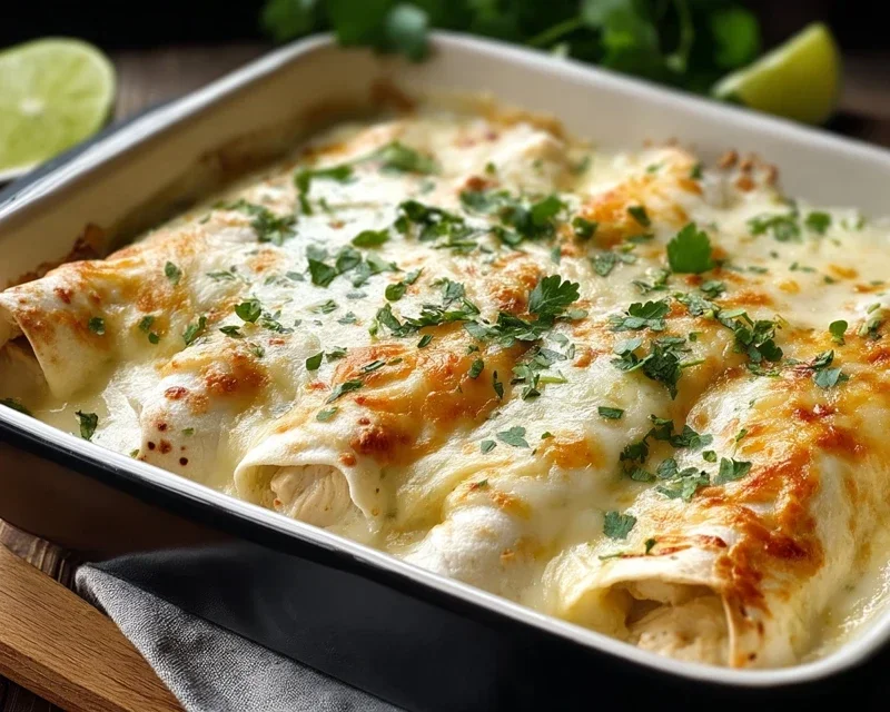 Creamy White Chicken Enchiladas