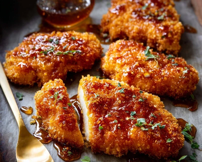 Baked Crunchy Hot Honey Chicken