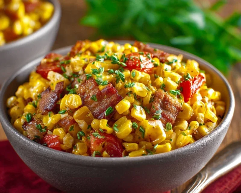Fresh Corn and Beef Beef Bacon Side Dish