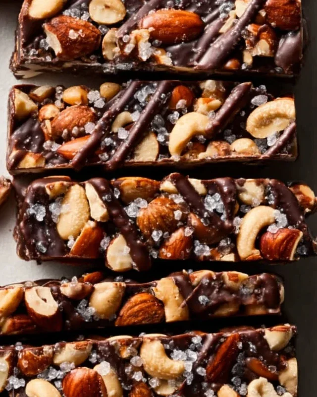 Dark Chocolate and Sea Salt Nut Bars