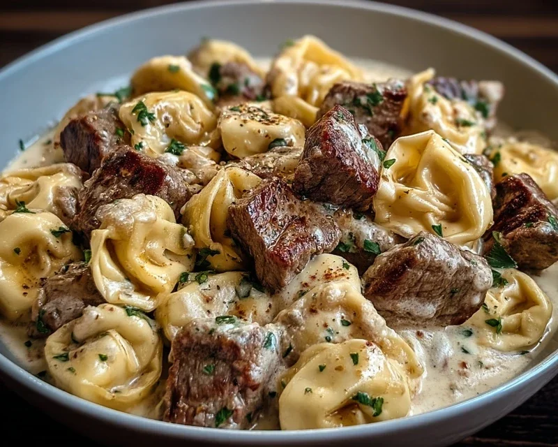 Cracked Garlic Steak Tortellini in Creamhouse Sauce Bliss