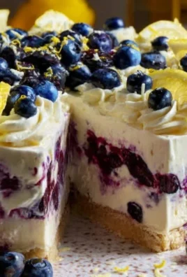 No-Bake Lemon dazzling Blueberry cream Cake