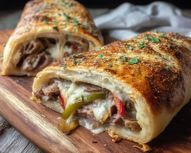 Philly Cheesesteak Stromboli