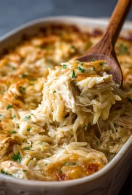 French Onion Chicken Orzo Casserole