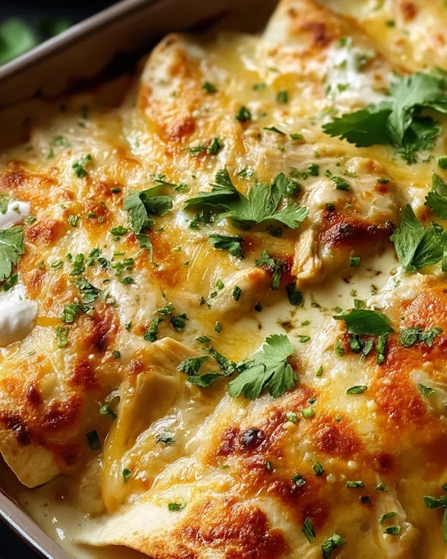 Creamy White Chicken Enchiladas