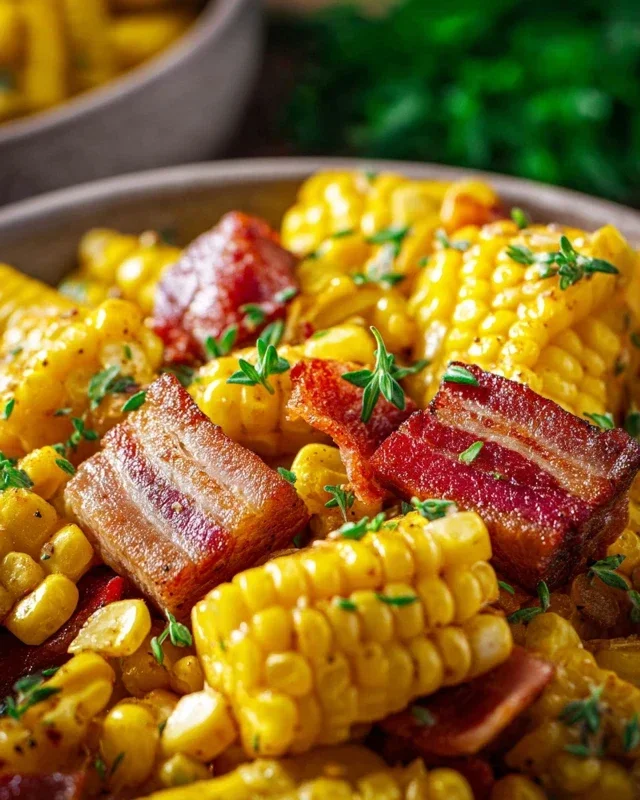 Fresh Corn and Beef Beef Bacon Side Dish