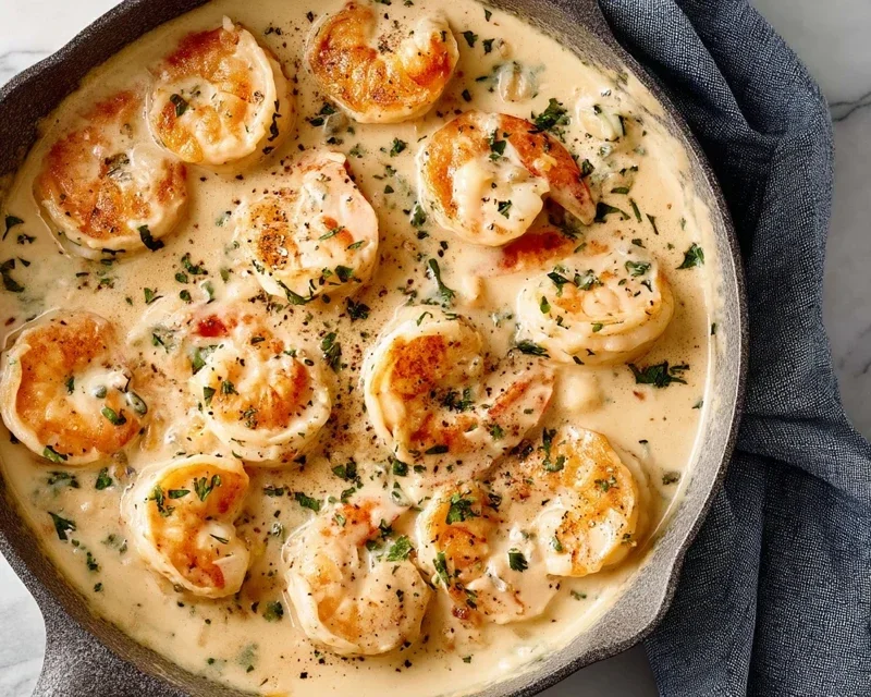 Creamy Garlic Shrimp (15 mins)