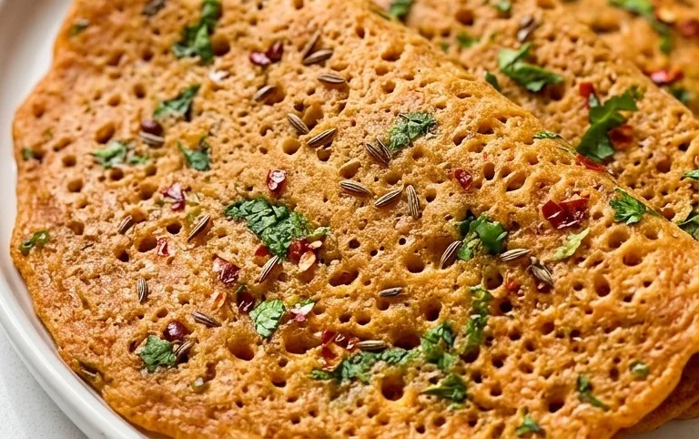 Masoor Dal Chilla | Savory Red Lentil Pancakes