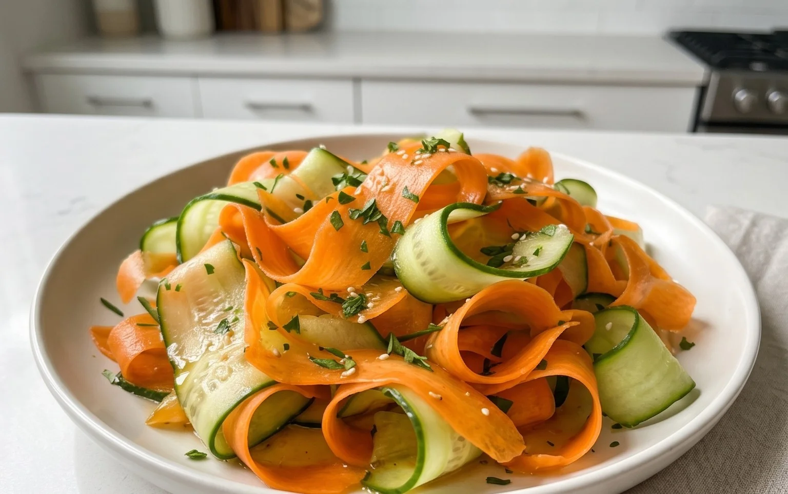 Carrot and Cucumber Ribbon Salad