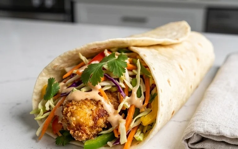 Thai Chicken Wrap with Crunchy Asian Slaw