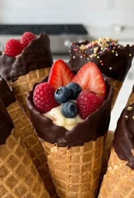Chocolate Dipped Fruit Filled Cones