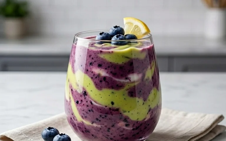 Blueberry Avocado Smoothie With Lemon & Yogurt