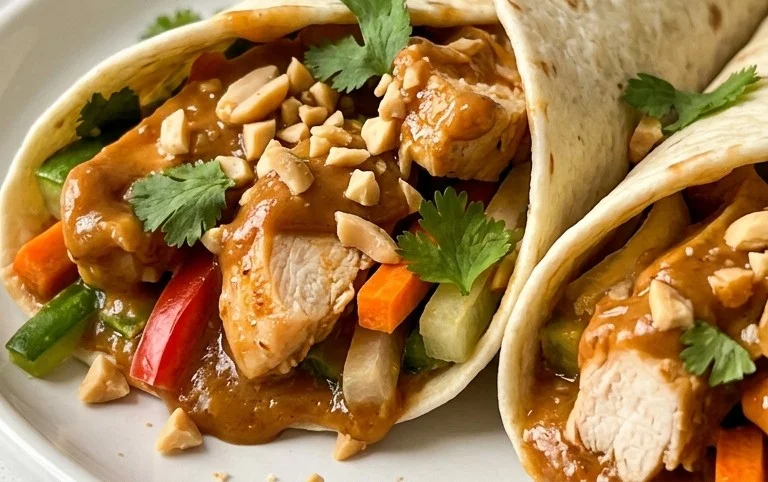 Thai Peanut Chicken Wraps
