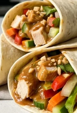 Thai Peanut Chicken Wraps
