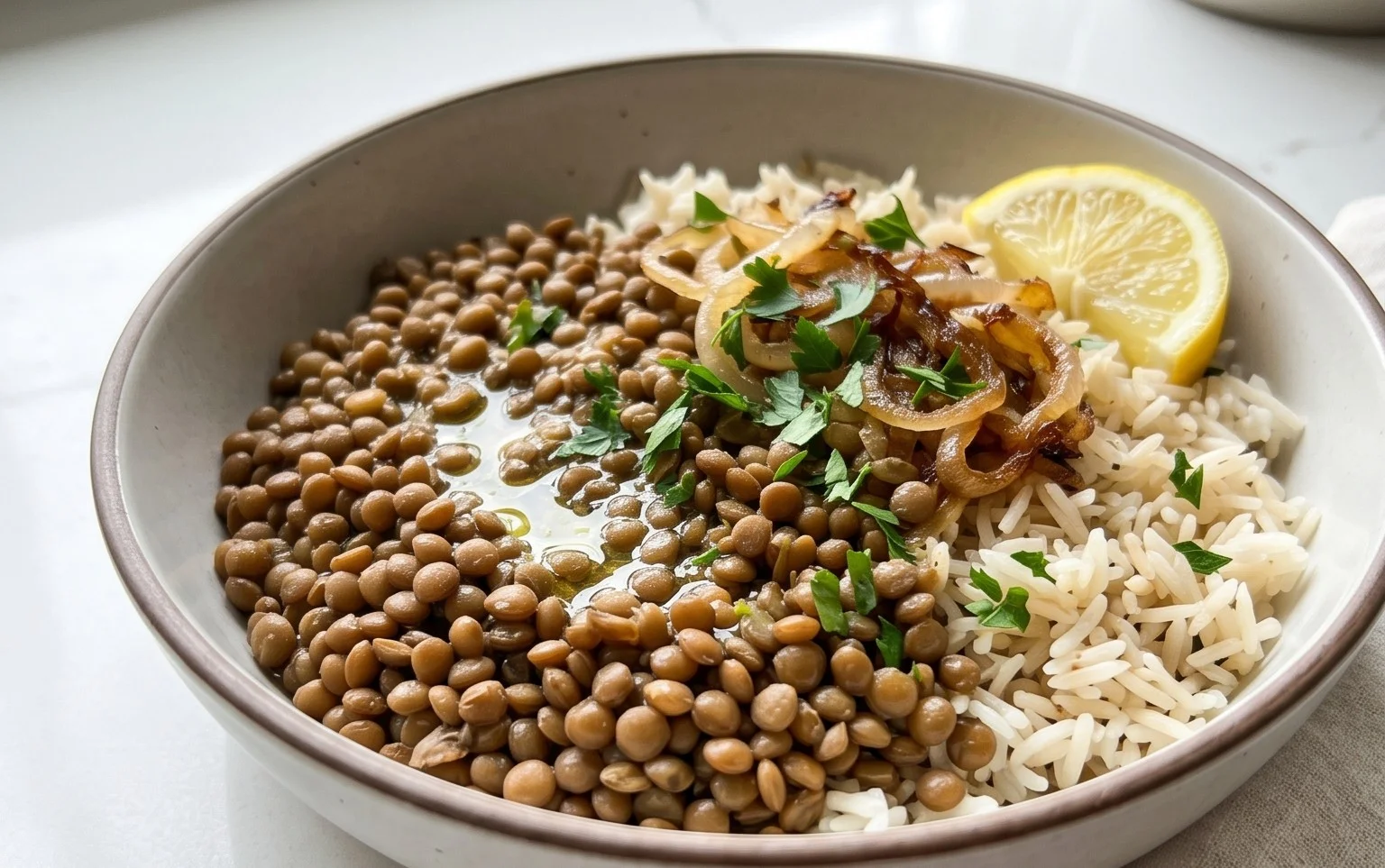 Easy Mediterranean Lentils and Rice