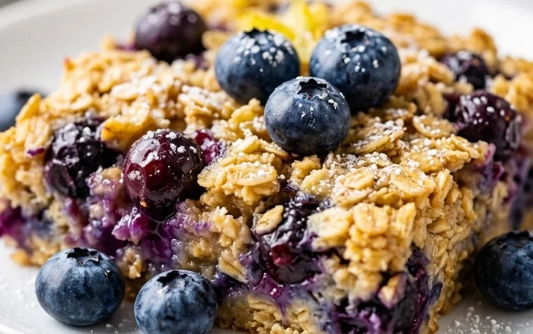 Lemon Blueberry Baked Oats