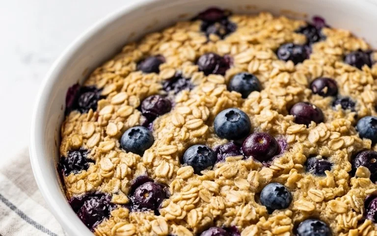 Lemon Blueberry Baked Oats